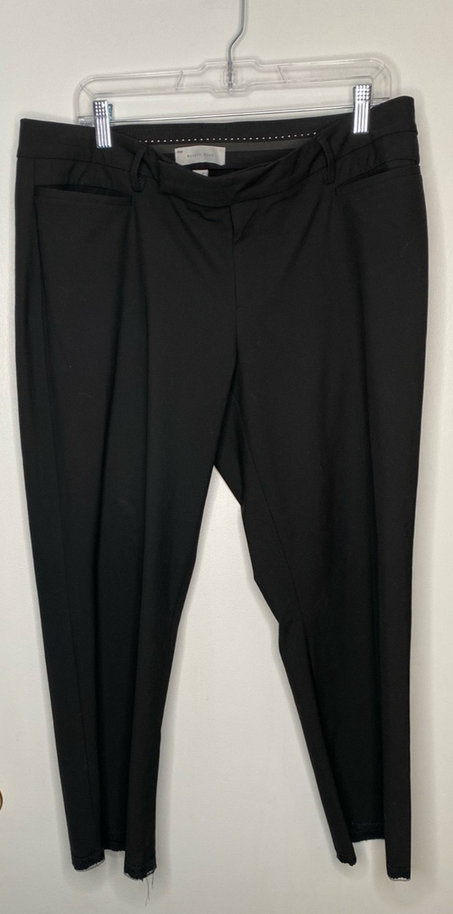 Gap Women’s 14R Black Modern Bootcut Pants Lace Hem Front Zipper Stretch Career